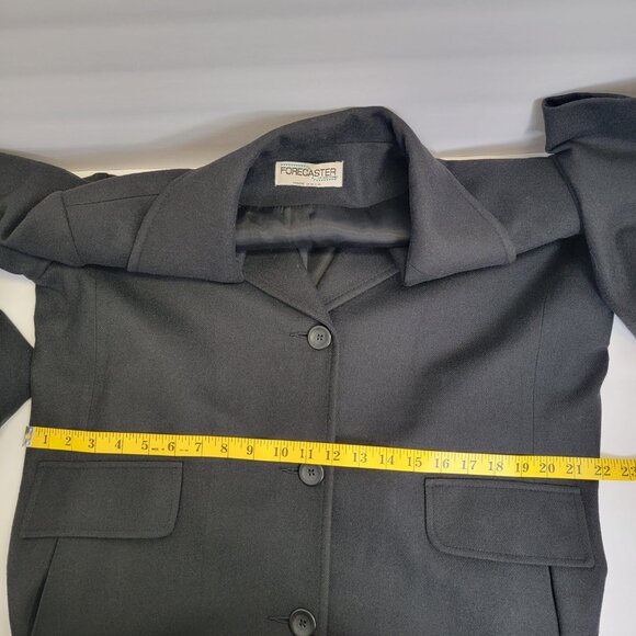 Vintage 90s Forecaster of Boston Womens Union Made Black Wool Maxi Coat 16 - Picture 9 of 12